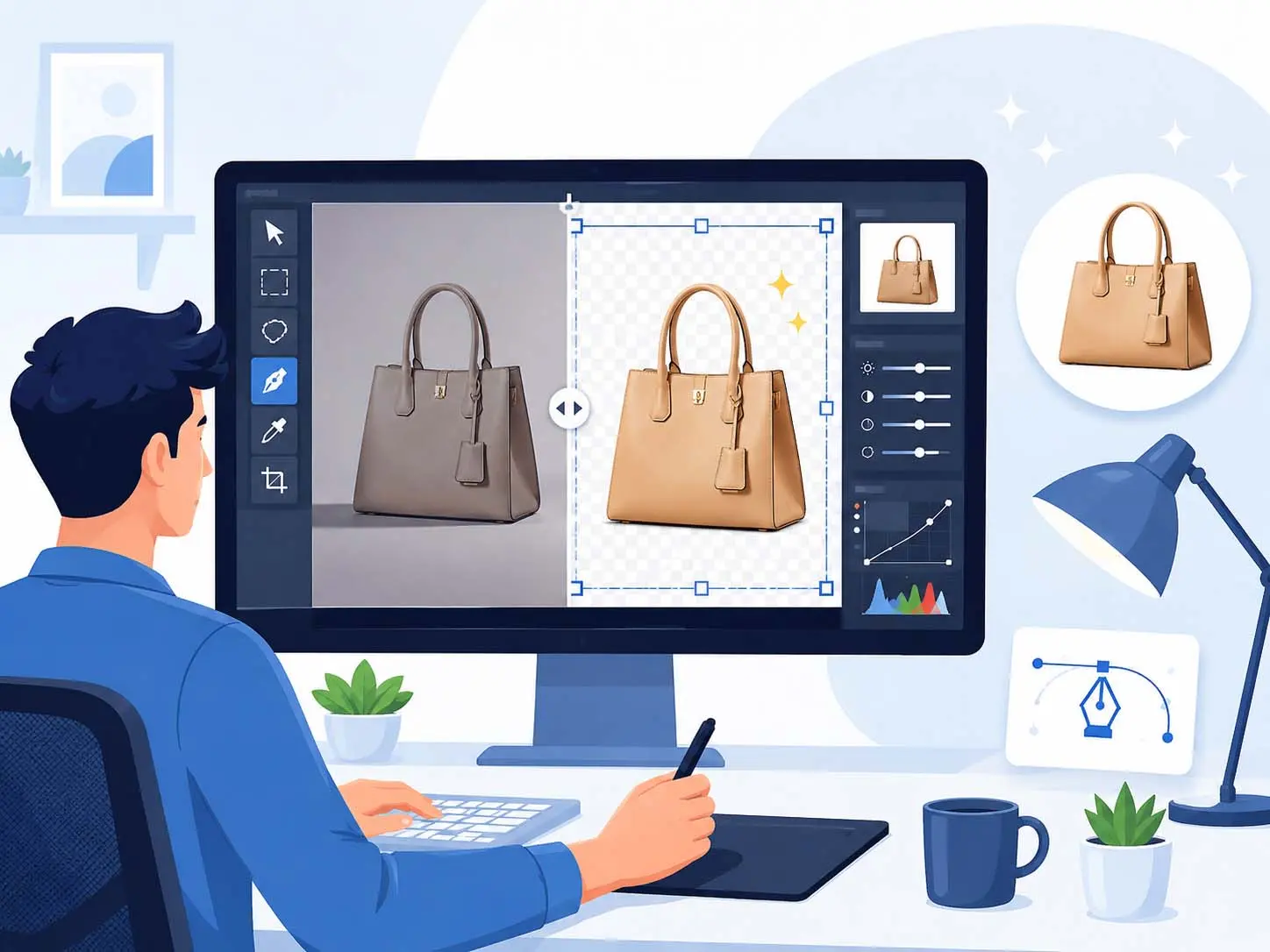 Clean editing that makes your product photos ready for marketplace, catalog and ads.